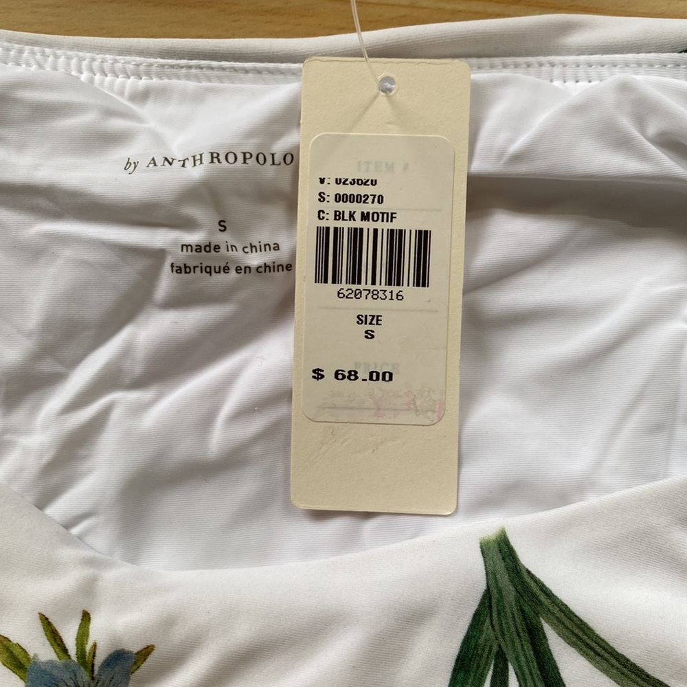 ANTHROPOLOGIE Contrast Ruched Bikini Bottoms ONLY size S - Picture 2 of 4